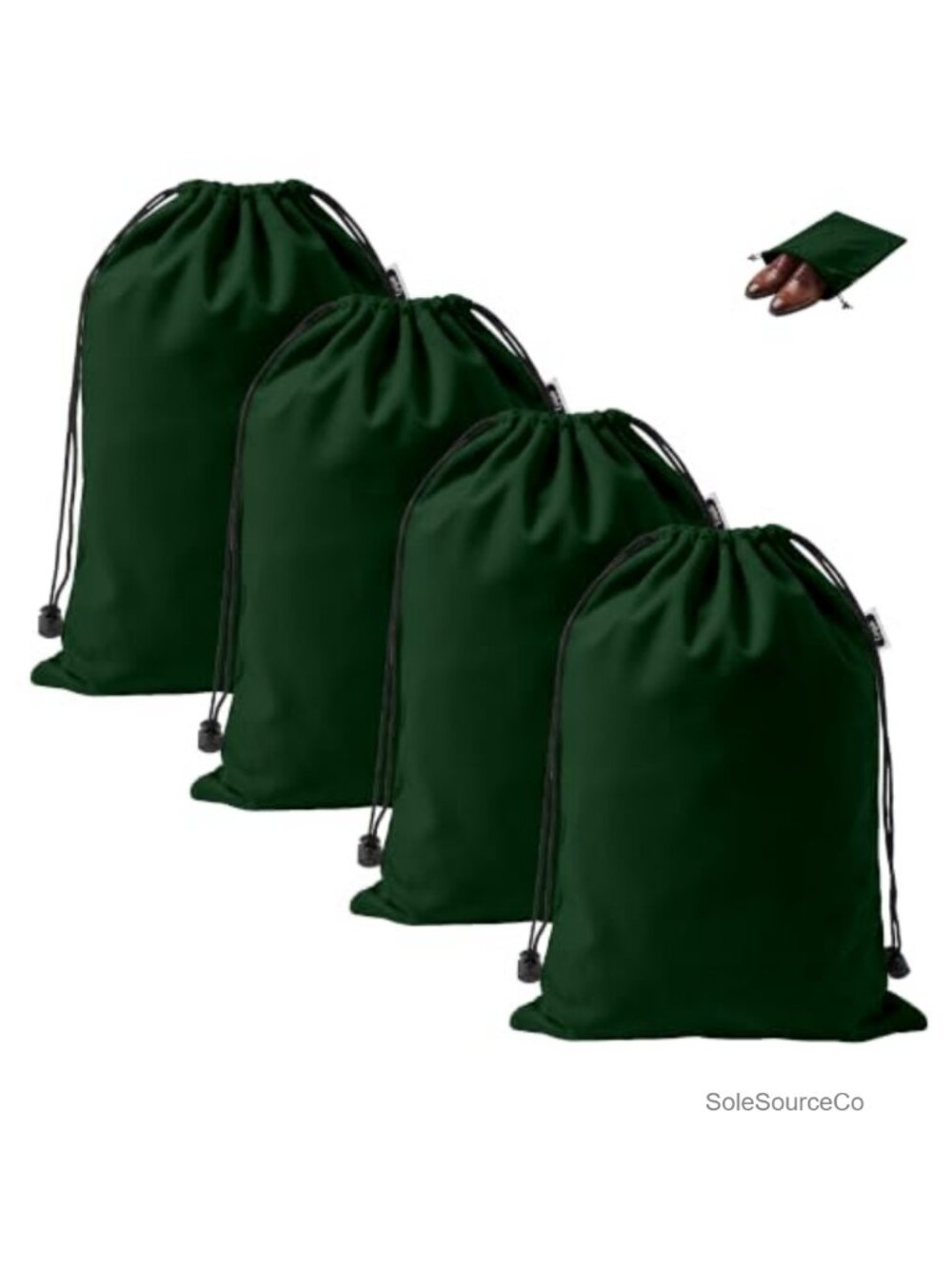 4 Pack Velvet Shoe Bags Drawstring Travel Packing Pouch